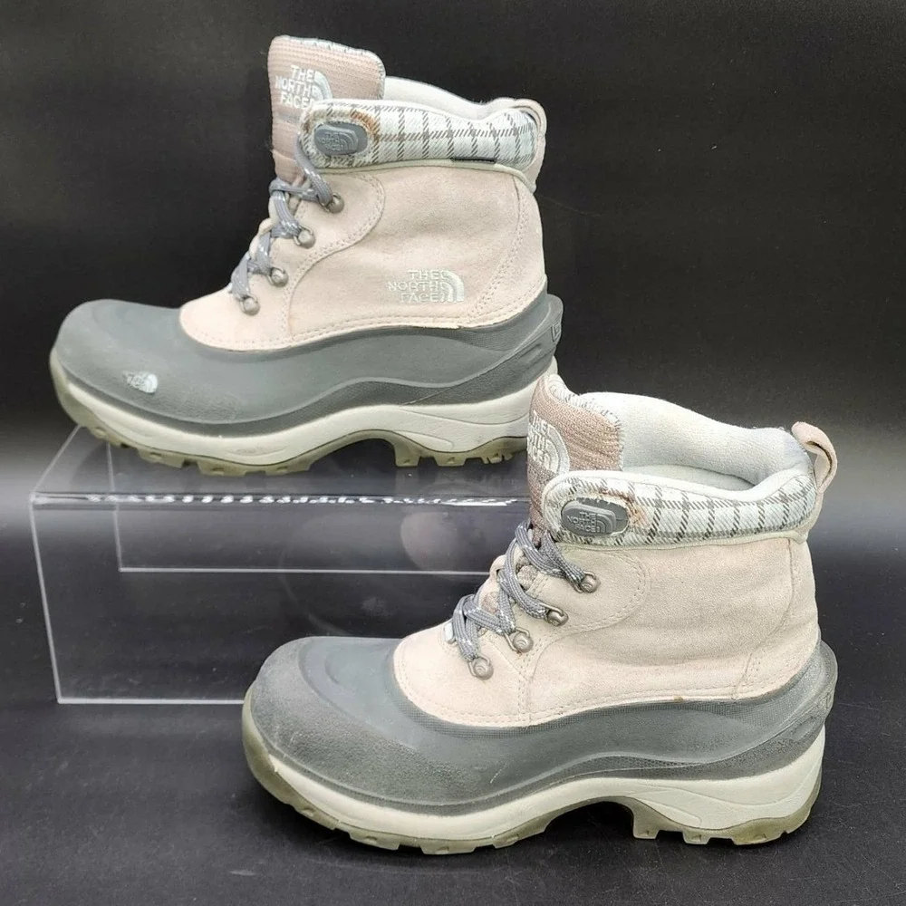 The North Face Shellista Womens Beige Grey Winter Snow Boots Gorpcore Hiking 8.5